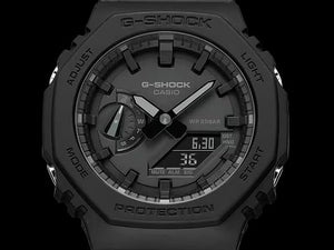 CASIO G-SHOCK CASIOAK CARBON CORE GUARD ANALOG DIGITAL ALL BLACK MEN WATCH GA-2100-1A1