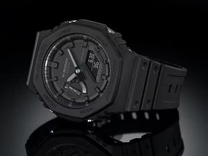 CASIO G-SHOCK CASIOAK CARBON CORE GUARD ANALOG DIGITAL ALL BLACK MEN WATCH GA-2100-1A1