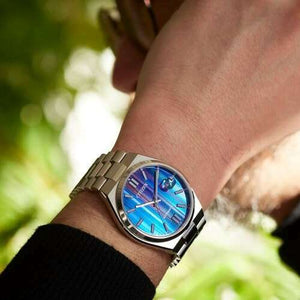 ROOK JAPAN:CITIZEN COLLECTION TSUYOSA MODEL MECHANICAL SILVER & BLUE MEN WATCH NJ0151-53W,JDM Watch,Citizen Collection