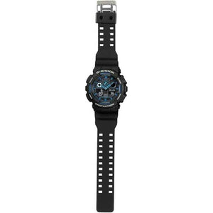 ROOK JAPAN:CASIO G-SHOCK ANTI-MAGNETIC (JIS 1) ANALOG DIGITAL DIAL BLACK & BLUE MEN WATCH GA-100-1A2,JDM Watch,Casio G-Shock