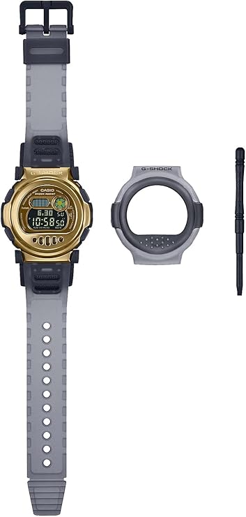 CASIO G-SHOCK BLUETOOTH INTERCHANGEABLE BEZEL GREY & GOLD MEN WATCH G-B001MVB-8JR