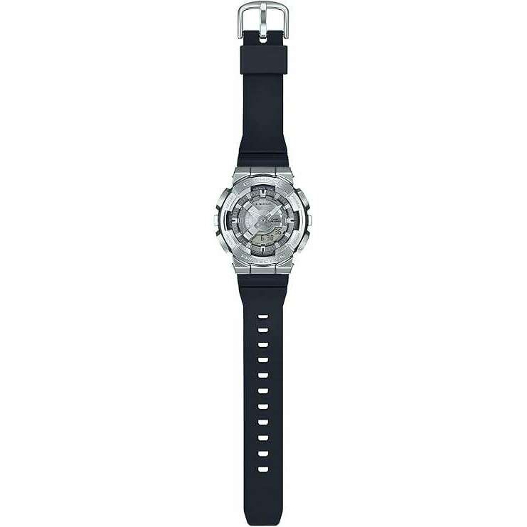 ROOK JAPAN:CASIO G-SHOCK MID-SIZE MODEL METAL COVERED SILVER & BLACK LADIES WATCH GM-S110-1AJF,JDM Watch,Casio G-Shock