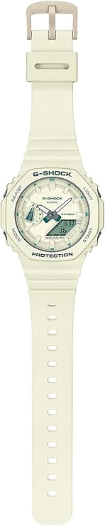 CASIO G-SHOCK MID-SIZE MODEL ANALOG DIGITAL WHITE & GREEN LADIES WATCH GMA-S2100GA-7AJF