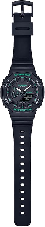 CASIO G-SHOCK MID-SIZE MODEL ANALOG DIGITAL BLACK & GREEN LADIES WATCH GMA-S2100GA-1AJF