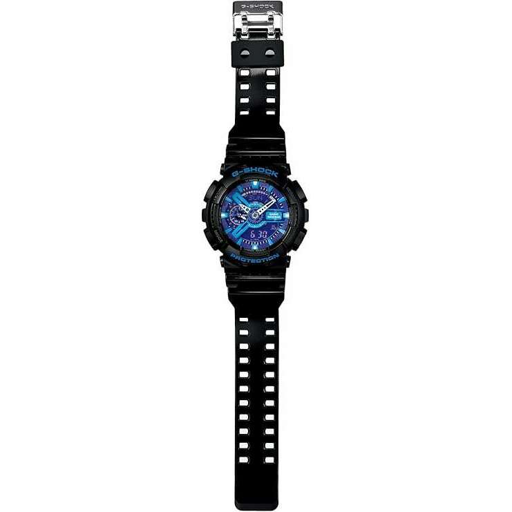 ROOK JAPAN:CASIO G-SHOCK DAY-DATE BLACK RUBBER STRAP BLUE/PURPLE DIAL MEN WATCH GA-110HC-1AJF,JDM Watch,Casio G-Shock