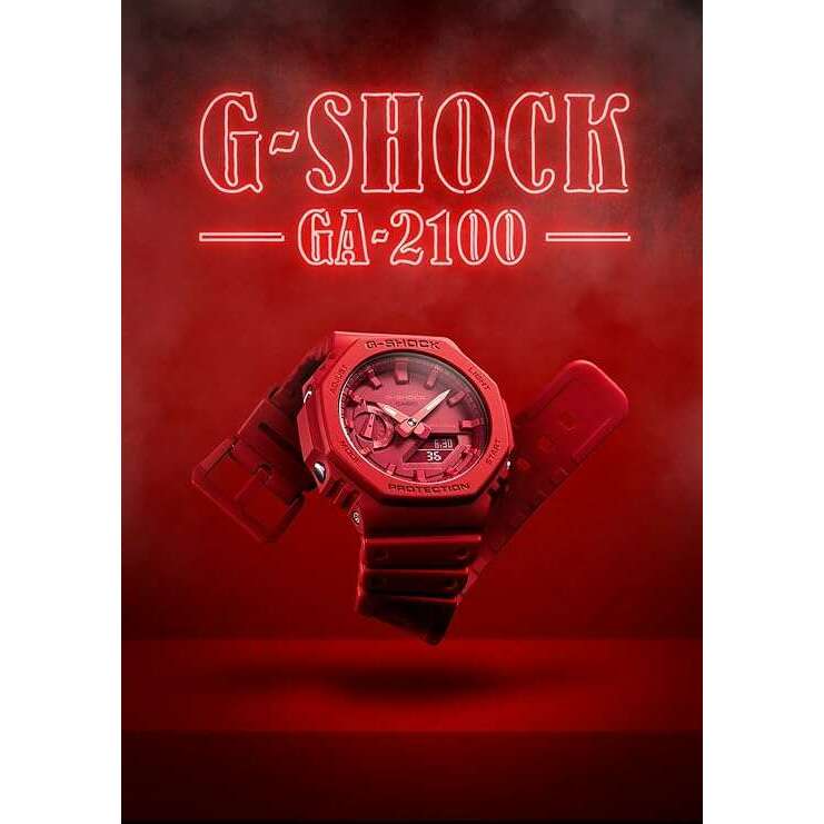 ROOK JAPAN:CASIO G-SHOCK CARBON CORE GUARD RUBBER STRAP ALL BLACK MEN WATCH GA-2100-1A1JF,JDM Watch,Casio G-Shock