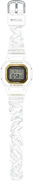 CASIO G-SHOCK LOVE THE SEA AND THE EARTH ICERC JAPAN WHITE & GOLD DIGITAL LADIES WATCH GMD-W5601K-7JR