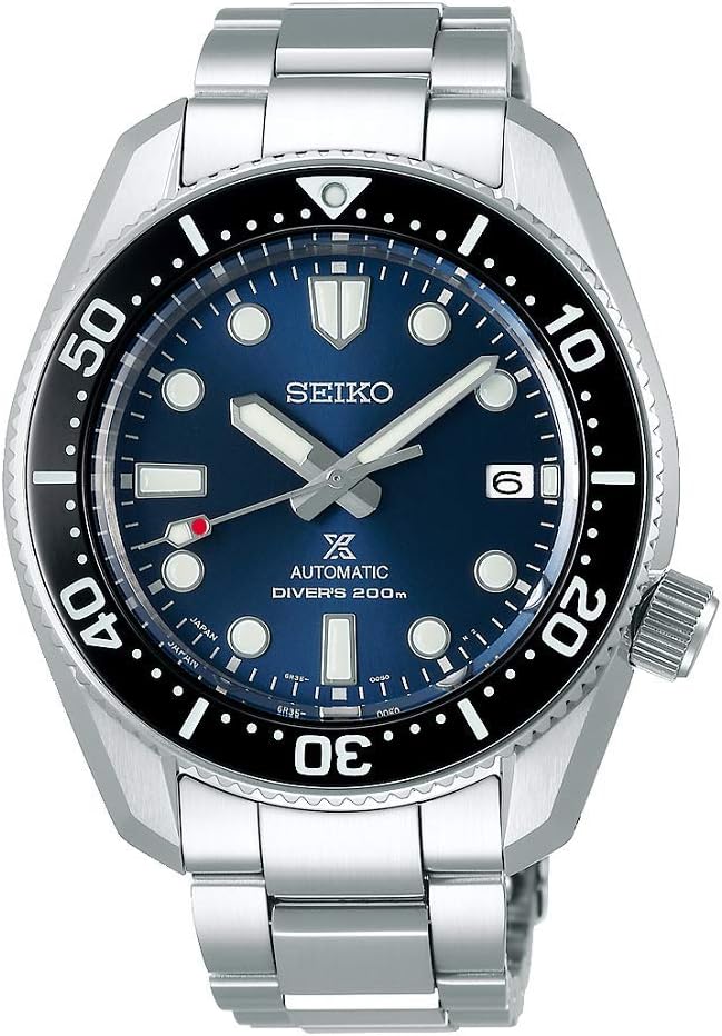 SEIKO PROSPEX DIVER SCUBA 1968 MECHANICAL AUTOMATIC SILVER & BLUE MEN WATCH SBDC127