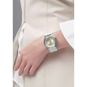 ROOK JAPAN:CASIO G-SHOCK METAL COVERED ANALOG DIGITAL WHITE & BEIGE LADIES WATCH GM-S2110-7A9JF,JDM Watch,Casio G-Shock