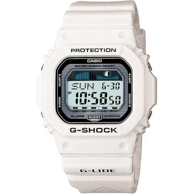 ROOK JAPAN:CASIO G-SHOCK G-LIDE TIDE GRAPH WHITE RUBBER STRAP DIGITAL DIAL MEN WATCH GLX-5600-7JF,JDM Watch,Casio G-Shock