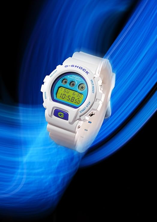 CASIO G-SHOCK CRAZY COLORS 2024 DIGITAL DIAL WHITE & BLUE MEN WATCH DW-6900RCS-7JF