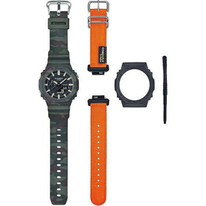 ROOK JAPAN:CASIO G-SHOCK INTERCHANGEABLE PARTS GREEN & ORANGE MEN WATCH GAE-2100WE-3AJR,JDM Watch,Casio G-Shock