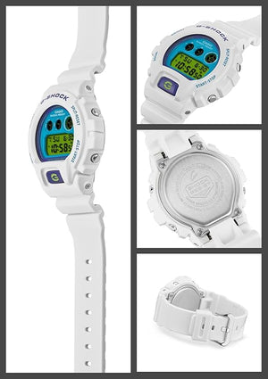 CASIO G-SHOCK CRAZY COLORS 2024 DIGITAL DIAL WHITE & BLUE MEN WATCH DW-6900RCS-7JF