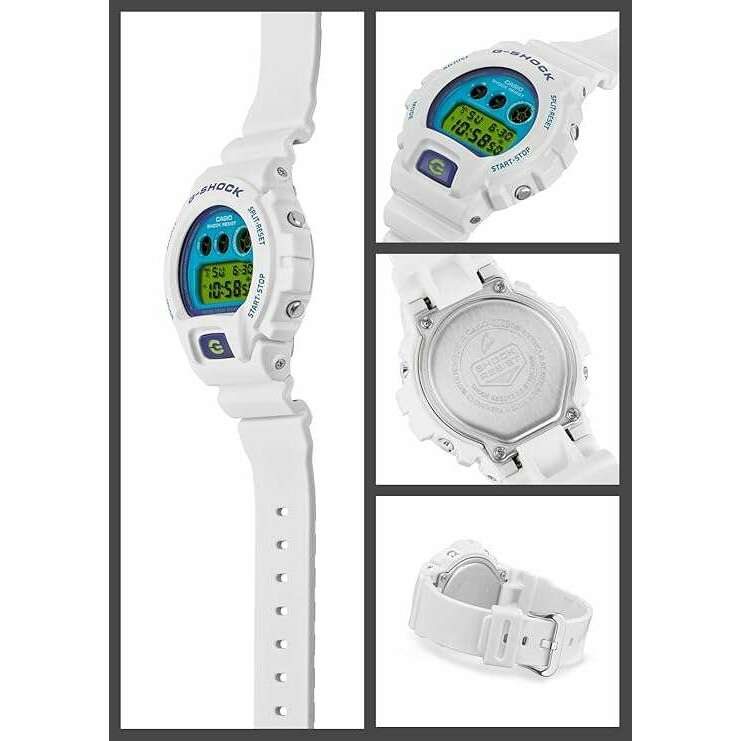 ROOK JAPAN:CASIO G-SHOCK CRAZY COLORS 2024 DIGITAL DIAL WHITE & BLUE MEN WATCH DW-6900RCS-7JF,JDM Watch,Casio G-Shock