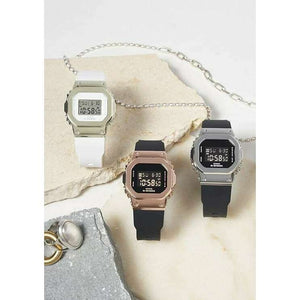 ROOK JAPAN:CASIO G-SHOCK MID-SIZE MODEL METAL COVERED BLACK & SILVER GOLD UNISEX WATCH GM-S5600-1JF,JDM Watch,Casio G-Shock