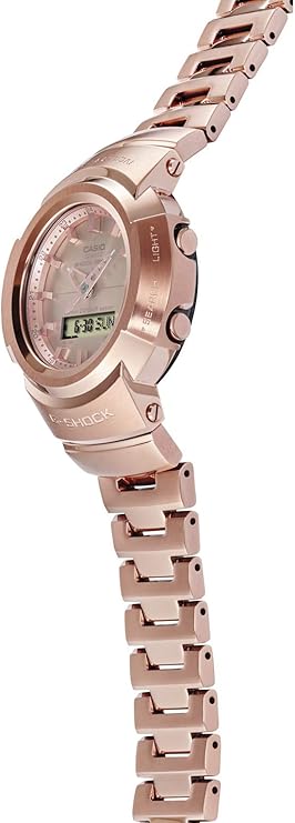 CASIO G-SHOCK FULL METAL RADIO SOLAR PINK GOLD ANALOG DIGITAL MEN WATCH AWM-500GD-4AJF