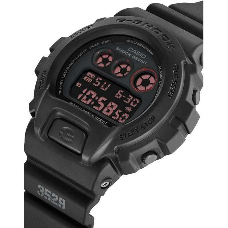 ROOK JAPAN:CASIO G-SHOCK DAY-DATE DIGITAL DIAL RESIN STRAP BLACK & RED MEN WATCH DW-6900UMS-1JF,JDM Watch,Casio G-Shock