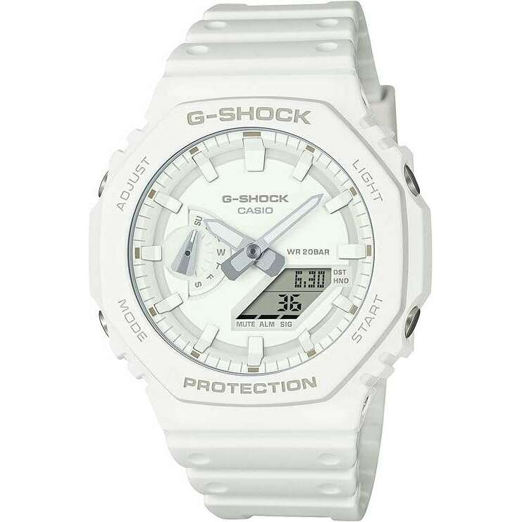 ROOK JAPAN:CASIO G-SHOCK TONE ON TONE SERIES ANALOG DIGITAL DIAL ALL WHITE MEN WATCH GA-2100-7A7JF,JDM Watch,Casio G-Shock