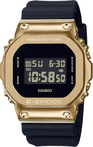 CASIO G-SHOCK METAL COVERED DAY-DATE DIGITAL BLACK & GOLD MEN WATCH GM-5600G-9JF