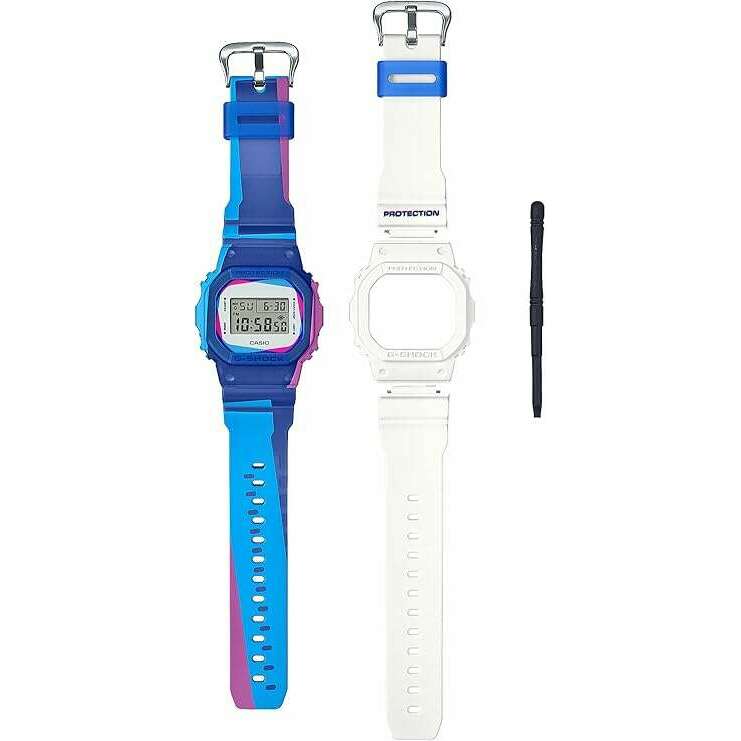 ROOK JAPAN:CASIO G-SHOCK INTERCHANGEABLE PARTS WHITE / MULTICOLORED MEN WATCH DWE-5600PR-2JR,JDM Watch,Casio G-Shock