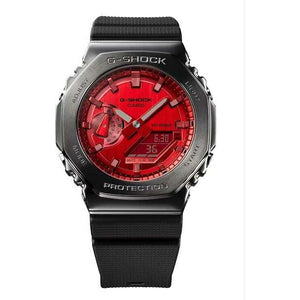 ROOK JAPAN:CASIO G-SHOCK METAL COVERED ANALOG DIGITAL BLACK & RED MEN WATCH GM-2100B-4AJF,JDM Watch,Casio G-Shock