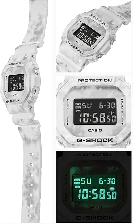 CASIO G-SHOCK GRUNGE SNOW CAMOUFLAGE DIGITAL WHITE MEN WATCH DW-5600GC-7JF