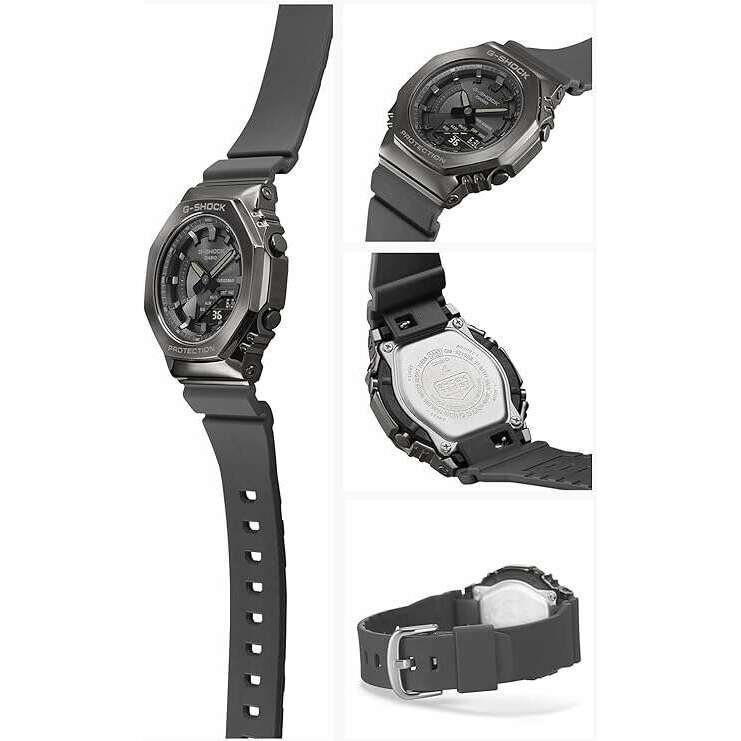 ROOK JAPAN:CASIO G-SHOCK MID-SIZE MODEL METAL COVERED BLACK & GREY LADIES WATCH GM-S2100B-8AJF,JDM Watch,Casio G-Shock