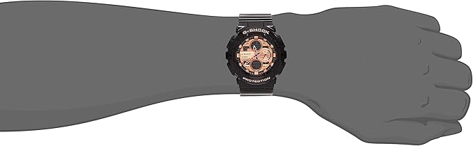 CASIO G-SHOCK GARISH COLOR SERIES BLACK & PINK GOLD MEN WATCH GA-140GB-1A2JF