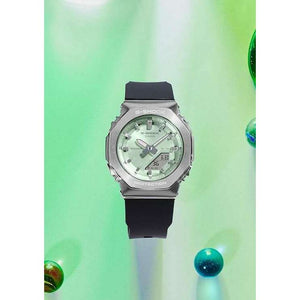 ROOK JAPAN:CASIO G-SHOCK METAL COVERED ANALOG DIGITAL BLACK & GREEN LADIES WATCH GM-S2110-3AJF,JDM Watch,Casio G-Shock