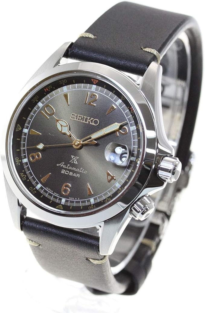 SEIKO PROSPEX ALPINIST MECHANICAL AUTOMATIC BLACK LEATHER BELT MEN WATCH SBDC135