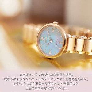 ROOK JAPAN:CITIZEN L ROUND COLLECTION ECO-DRIVE PINK GOLD STRAP PEARLY DIAL LADIES WATCH EM0928-84D,JDM Watch,Citizen L