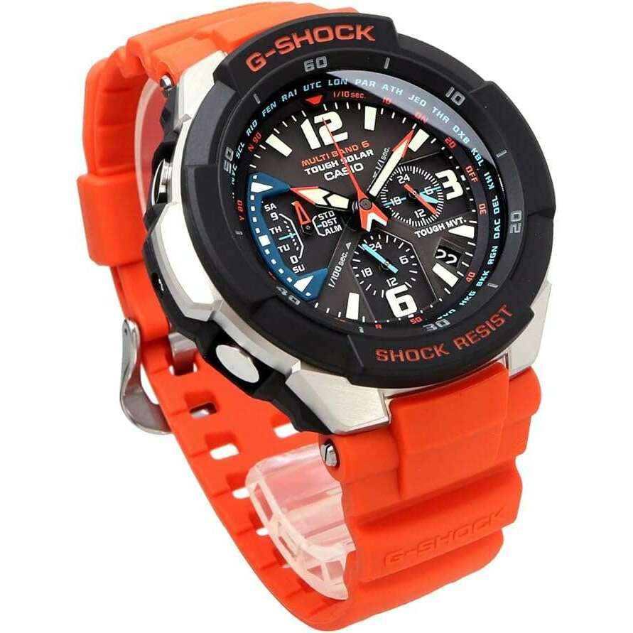 ROOK JAPAN:CASIO G-SHOCK SKY COCKPIT RADIO SOLAR ANALOG DIGITAL ORANGE MEN WATCH GW-3000M-4A,JDM Watch,Casio G-Shock