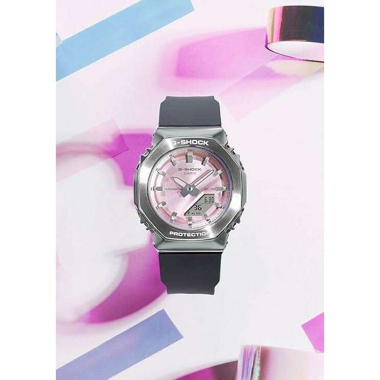 ROOK JAPAN:CASIO G-SHOCK METAL COVERED ANALOG DIGITAL BLACK & PINK LADIES WATCH GM-S2110-4AJF,JDM Watch,Casio G-Shock