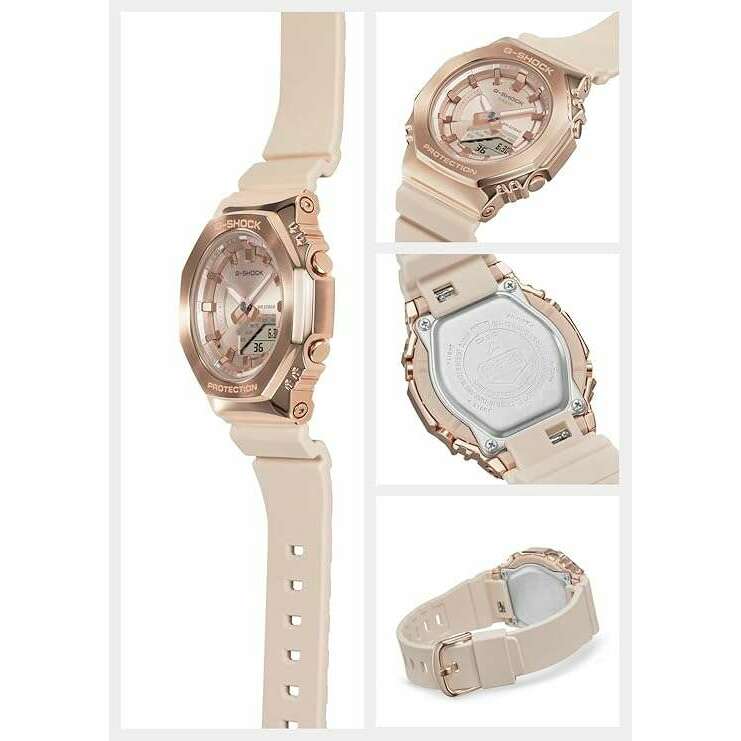 ROOK JAPAN:CASIO G-SHOCK MID-SIZE MODEL METAL COVERED PINK BEIGE LADIES WATCH GM-S2100PG-4AJF,JDM Watch,Casio G-Shock