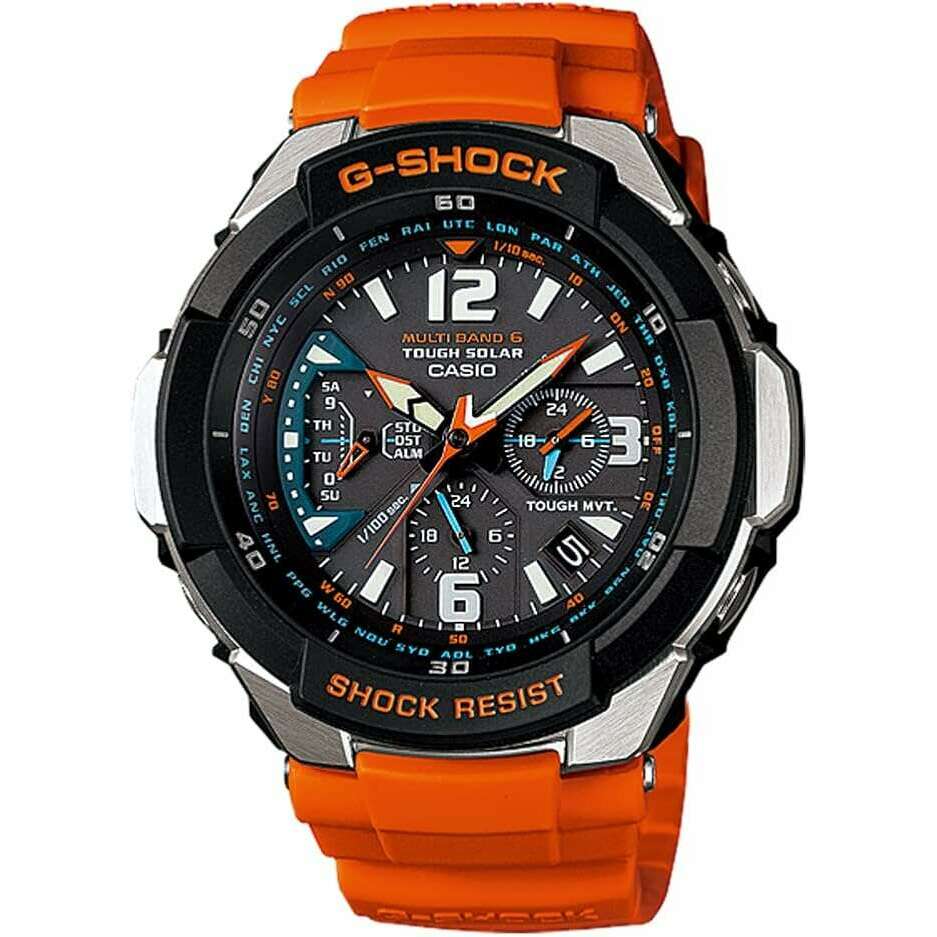 ROOK JAPAN:CASIO G-SHOCK SKY COCKPIT RADIO SOLAR ANALOG DIGITAL ORANGE MEN WATCH GW-3000M-4A,JDM Watch,Casio G-Shock