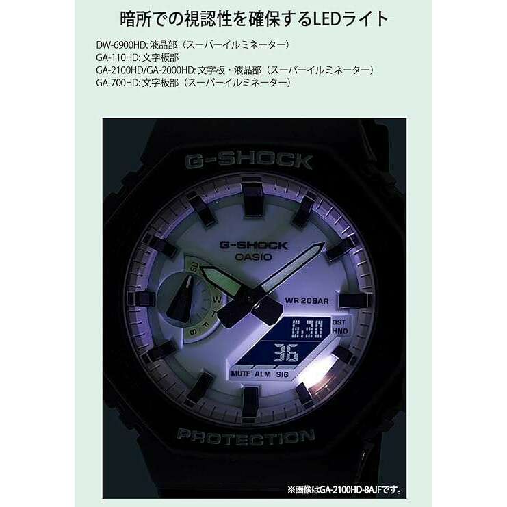 ROOK JAPAN:CASIO G-SHOCK HIDDEN GLOW SERIES DAY-DATE RUBBER STRAP ALL GREY MEN WATCH GA-2000HD-8AJF,JDM Watch,Casio G-Shock