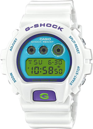 CASIO G-SHOCK CRAZY COLORS 2024 DIGITAL DIAL WHITE & BLUE MEN WATCH DW-6900RCS-7JF