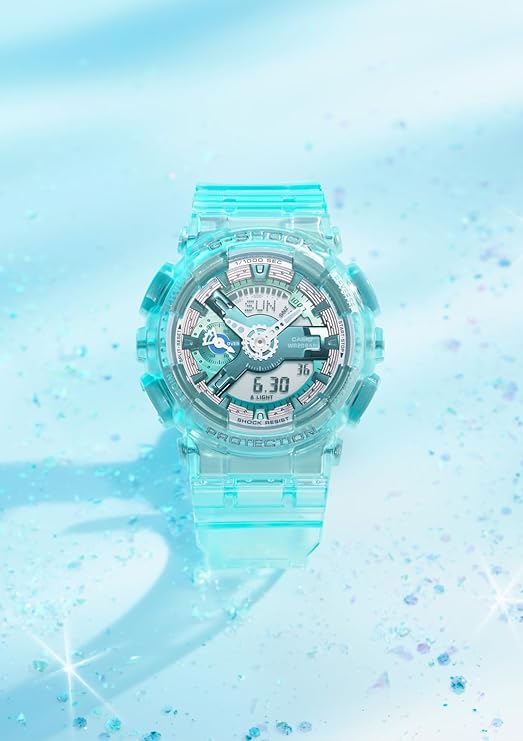 CASIO G-SHOCK WEB-EXCLUSIVE ANALOG DIGITAL BLUE GREEN LADIES WATCH GMA-S110VW-2AJF