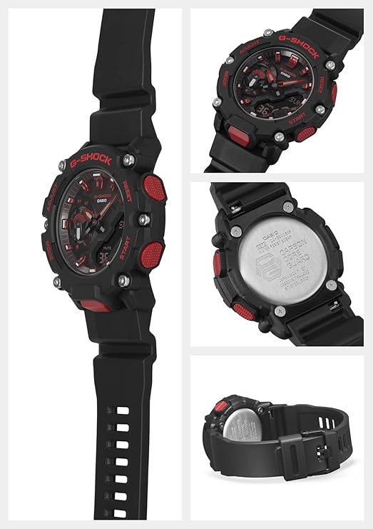 CASIO G-SHOCK DAY-DATE ANALOG DIGITAL BLACK & RED MEN WATCH GA-2200BNR-1AJF