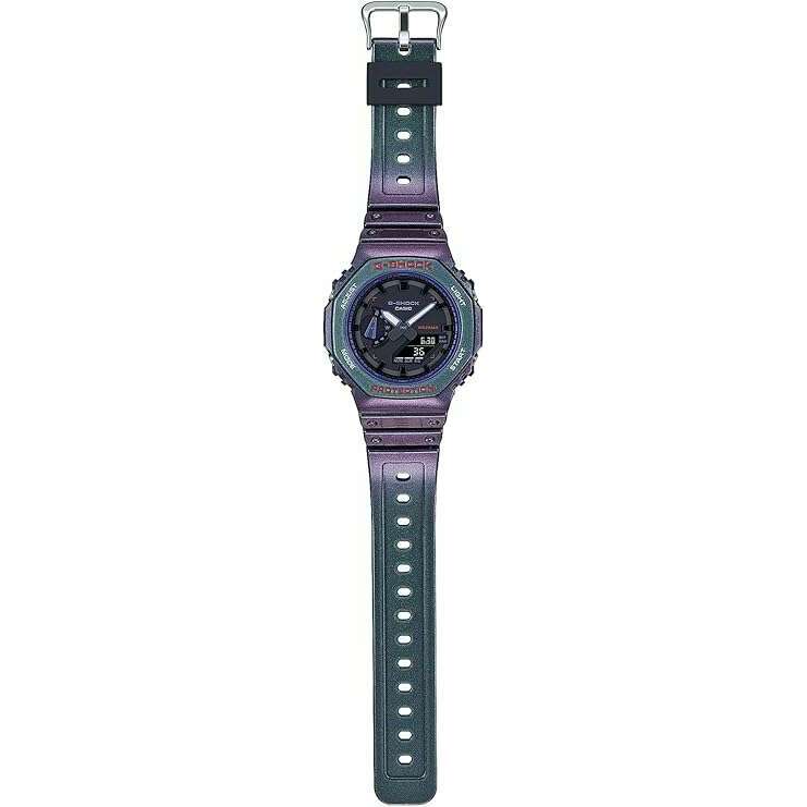 ROOK JAPAN:CASIO G-SHOCK BLUETOOTH ANALOG DIGITAL DIAL PURPLE & GREEN MEN WATCH GA-2100AH-6AJF,JDM Watch,Casio G-Shock