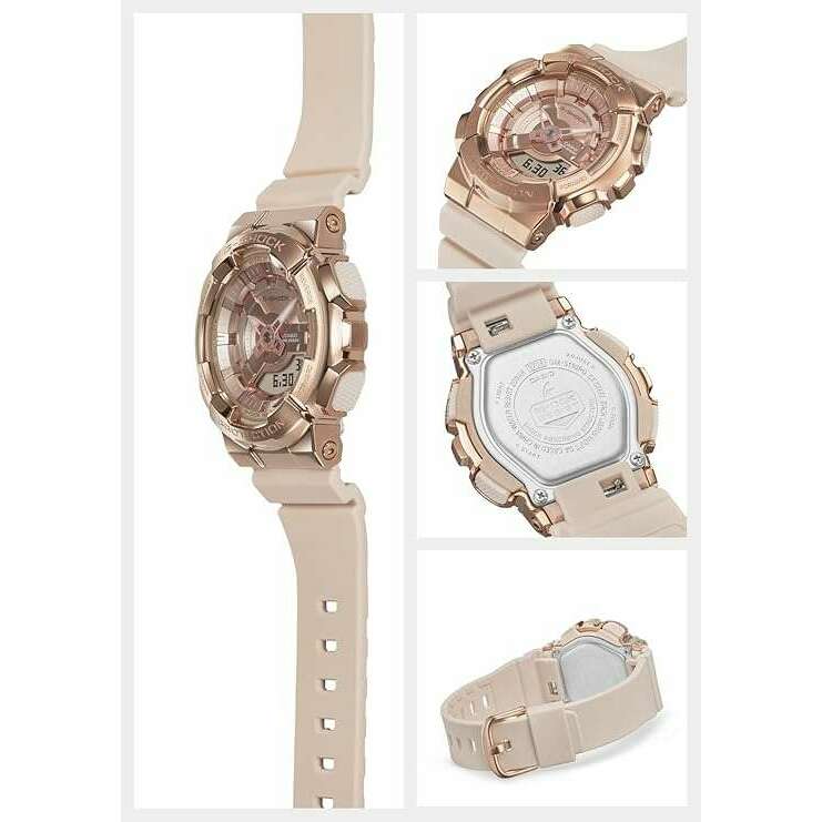 ROOK JAPAN:CASIO G-SHOCK MID-SIZE MODEL METAL COVERED PINK BEIGE & GOLD LADIES WATCH GM-S110PG-4AJF,JDM Watch,Casio G-Shock