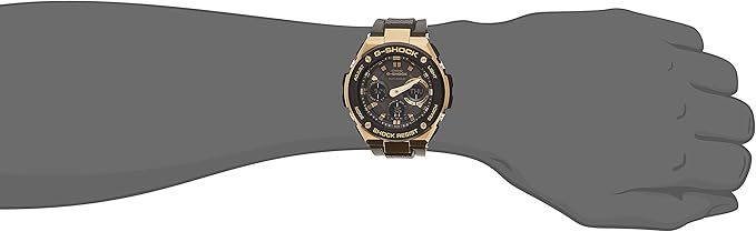 CASIO G-SHOCK G-STEEL RADIO SOLAR DAY-DATE BLACK & GOLD MEN WATCH GST-W100G-1AJF