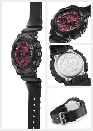 CASIO G-SHOCK MID-SIZE MODEL BLACK & RED ANALOG DIGITAL LADIES WATCH GMA-S120RB-1AJF