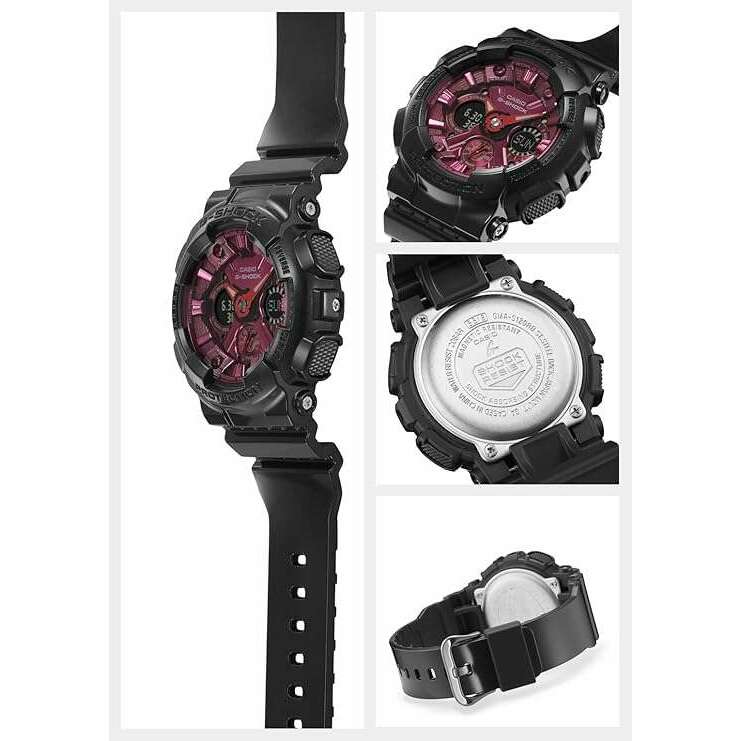 ROOK JAPAN:CASIO G-SHOCK MID-SIZE MODEL BLACK & RED ANALOG DIGITAL LADIES WATCH GMA-S120RB-1AJF,JDM Watch,Casio G-Shock