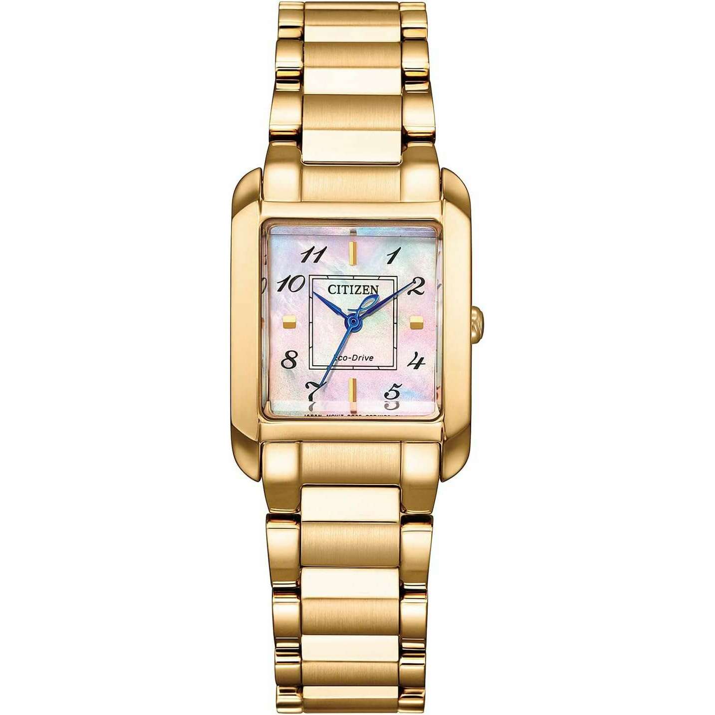 ROOK JAPAN:CITIZEN L SQUARE COLLECTION ECO-DRIVE WARM GOLD STRAP PEARLY DIAL LADIES WATCH EW5603-89Y,JDM Watch,Citizen L