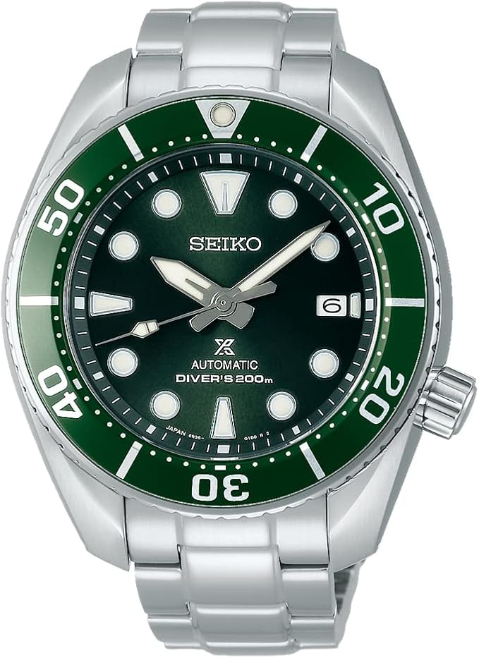 SEIKO PROSPEX SUMO MECHANICAL AUTOMATIC GREEN DIAL SILVER MEN WATCH SBDC081