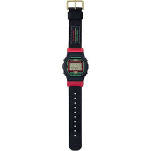 ROOK JAPAN:CASIO G-SHOCK THROWBACK 1990S DIGITAL FABRIC STRAP BLACK & RED MEN WATCH DW-5600THC-1JF,JDM Watch,Casio G-Shock