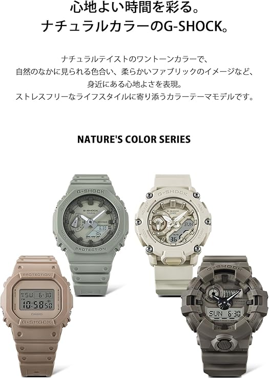 CASIO G-SHOCK NATURAL COLOR SERIES LIMITED MODEL DAY-DATE KHAKI MEN WATCH GA-2100NC-3AJF