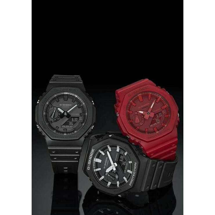 ROOK JAPAN:CASIO G-SHOCK CARBON CORE GUARD RUBBER STRAP ALL RED MEN WATCH GA-2100-4AJF,JDM Watch,Casio G-Shock