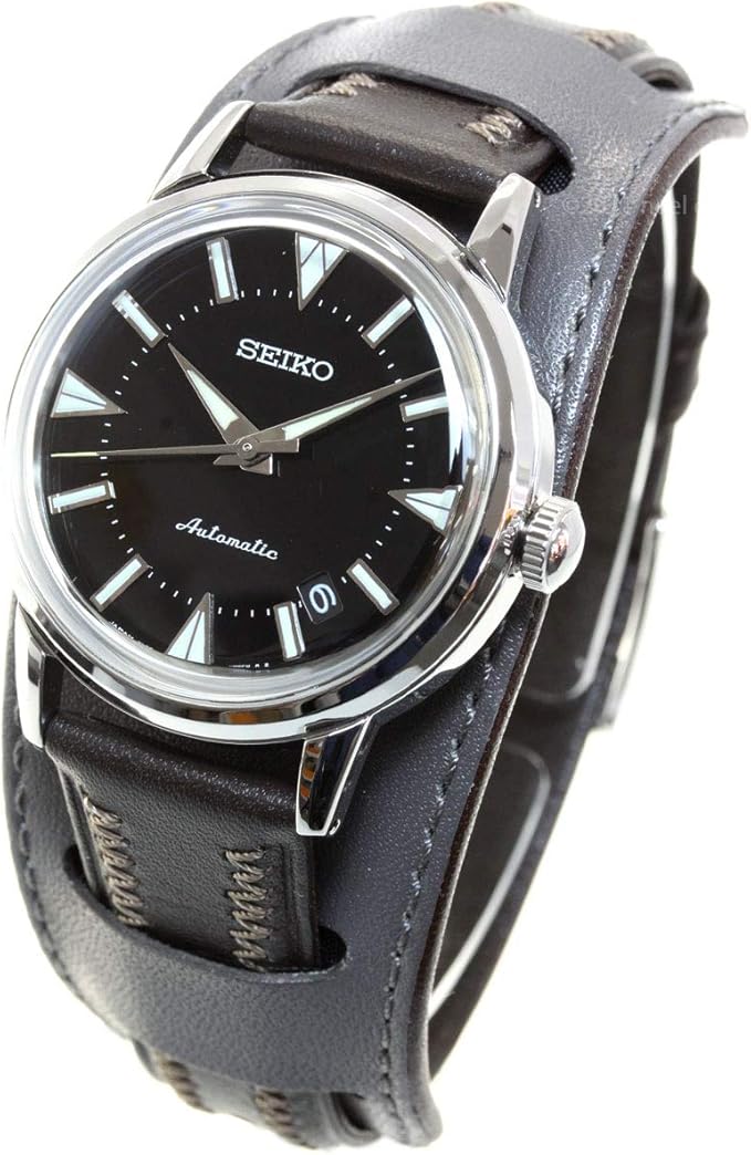 SEIKO PROSPEX AUTOMATIC BLACK DIAL BROWN LEATHER STRAP MEN WATCH SBEN001